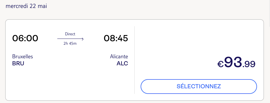 Promotion billets d'avion Alicante